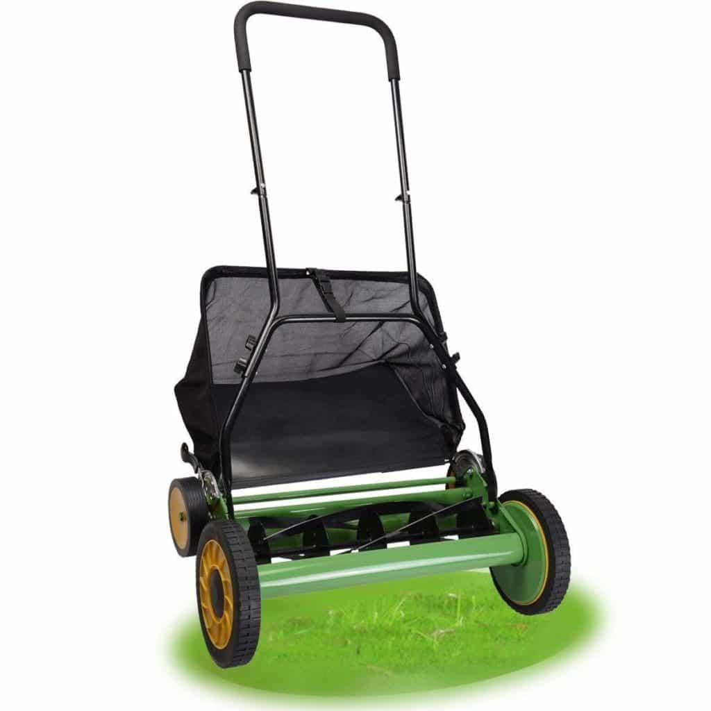 20" Height Adjustable Classic Hand Push Lawn Mower Reel Grass Catcher