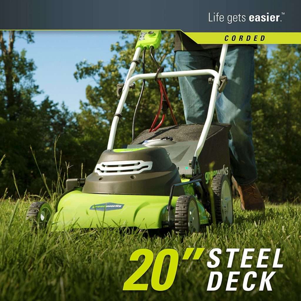 Greenworks 20-Inch 12 Amp Corded Lawn Mower 25022
