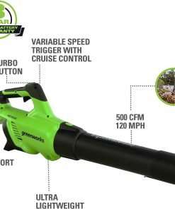Greenworks 40V 21 Cordless Self-Propelled Lawn Mower, Axial Leaf Blower,13 String Trimmer,Cordless Hedge Trimmer - 3