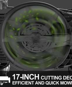 60V Cordless Lawn Mower, 2.5Ah Li-Ion Battery, 17-Inch Cutting Width 3-in-1 Mowing Mulching, 7-Stage Cutting Height Adjustment, Foldable Handle - 5