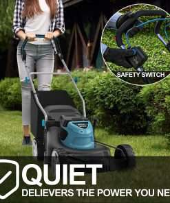 60V Cordless Lawn Mower, 2.5Ah Li-Ion Battery, 17-Inch Cutting Width 3-in-1 Mowing Mulching, 7-Stage Cutting Height Adjustment, Foldable Handle - 6