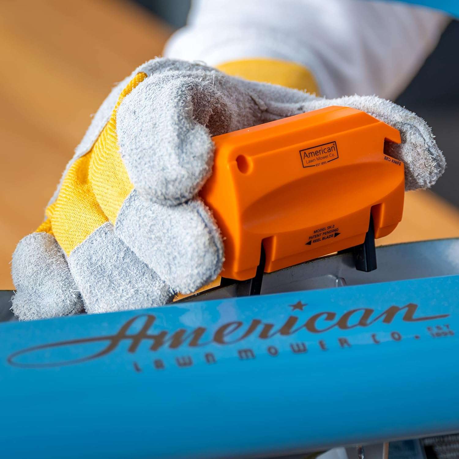 American Lawn Mower Co. SK-2 Reel Lawn Mower Hand Sharpener for Great States, American Lawn Mower, Scotts, and Earthwise Reel Mowers, Orange - 10