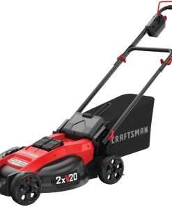 CRAFTSMAN V20 Lawn Mower, Push Mower, Lightweight and Portable, Grass Bag, Battery and Charger Included (CMCMW220P2) - 1