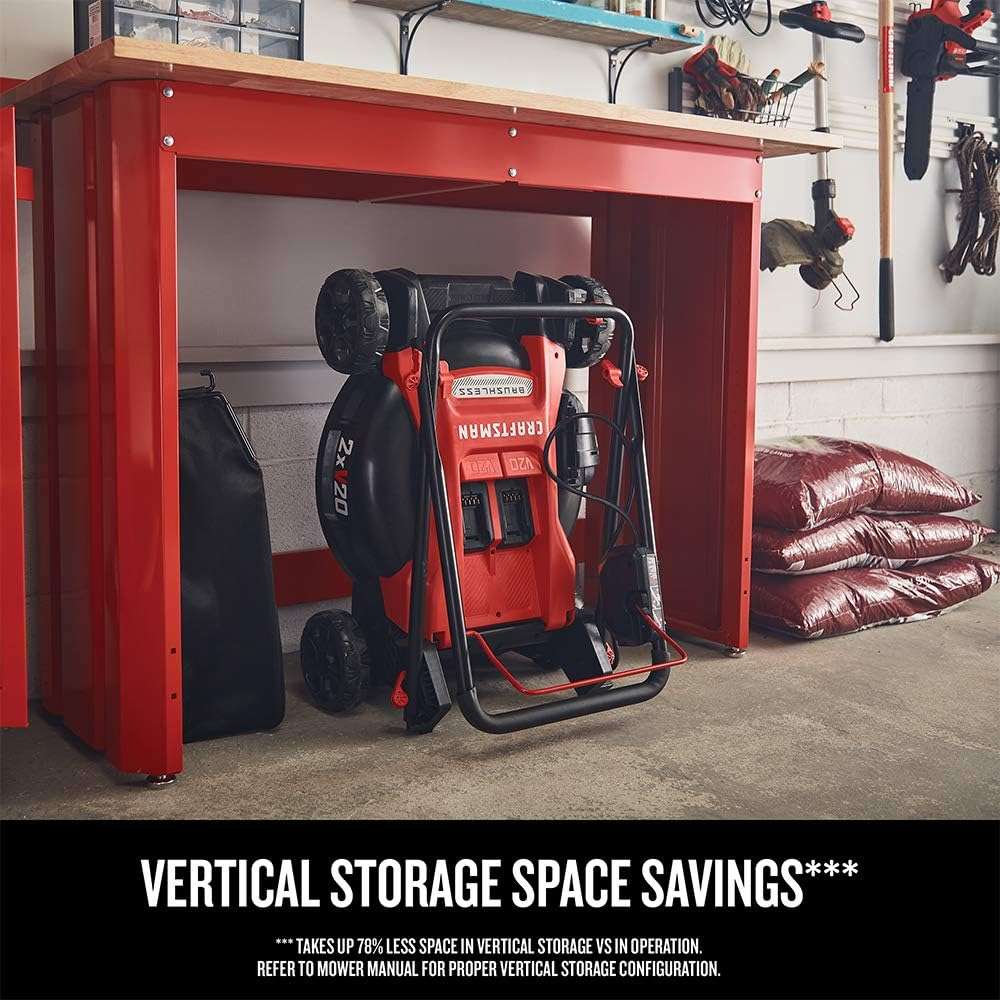 CRAFTSMAN V20 Lawn Mower, Push Mower, Lightweight and Portable, Grass Bag, Battery and Charger Included (CMCMW220P2) - 5