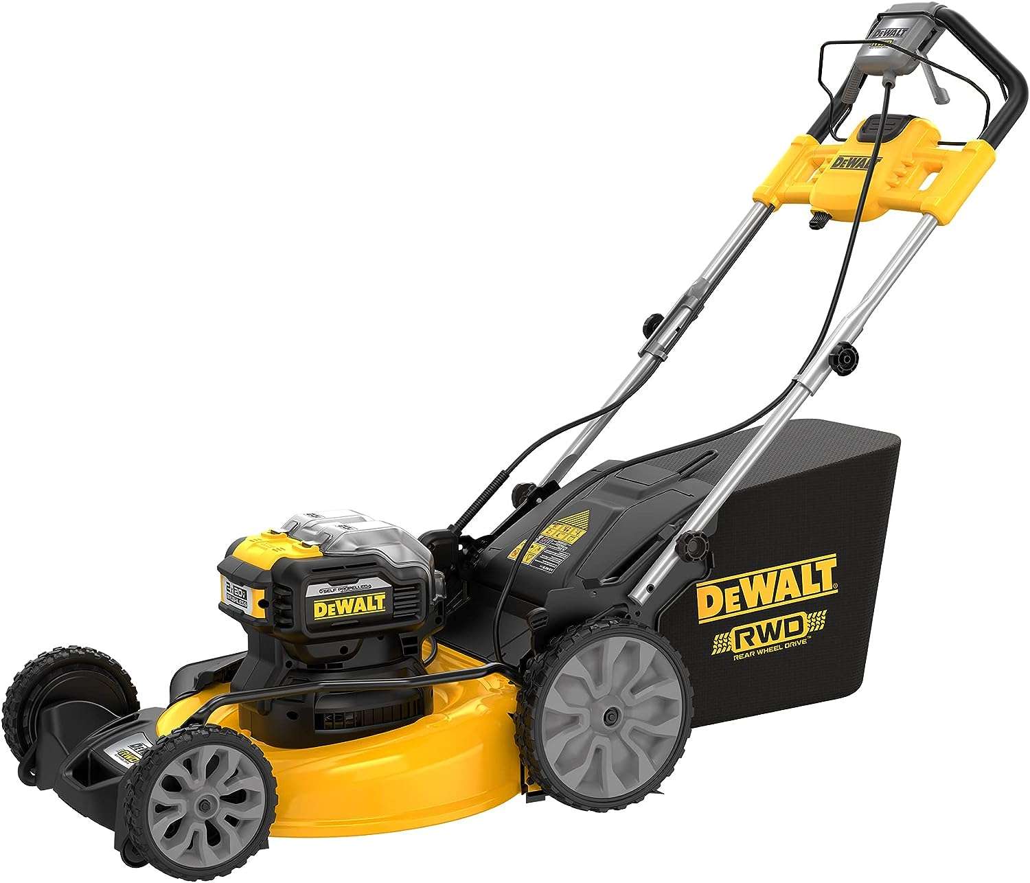 DEWALT 20V MAX Lawn Mower, Cordless, Rear Wheel Drive, Self-Propelled with Batteries & Charger (DCMWSP255Y2) - 1