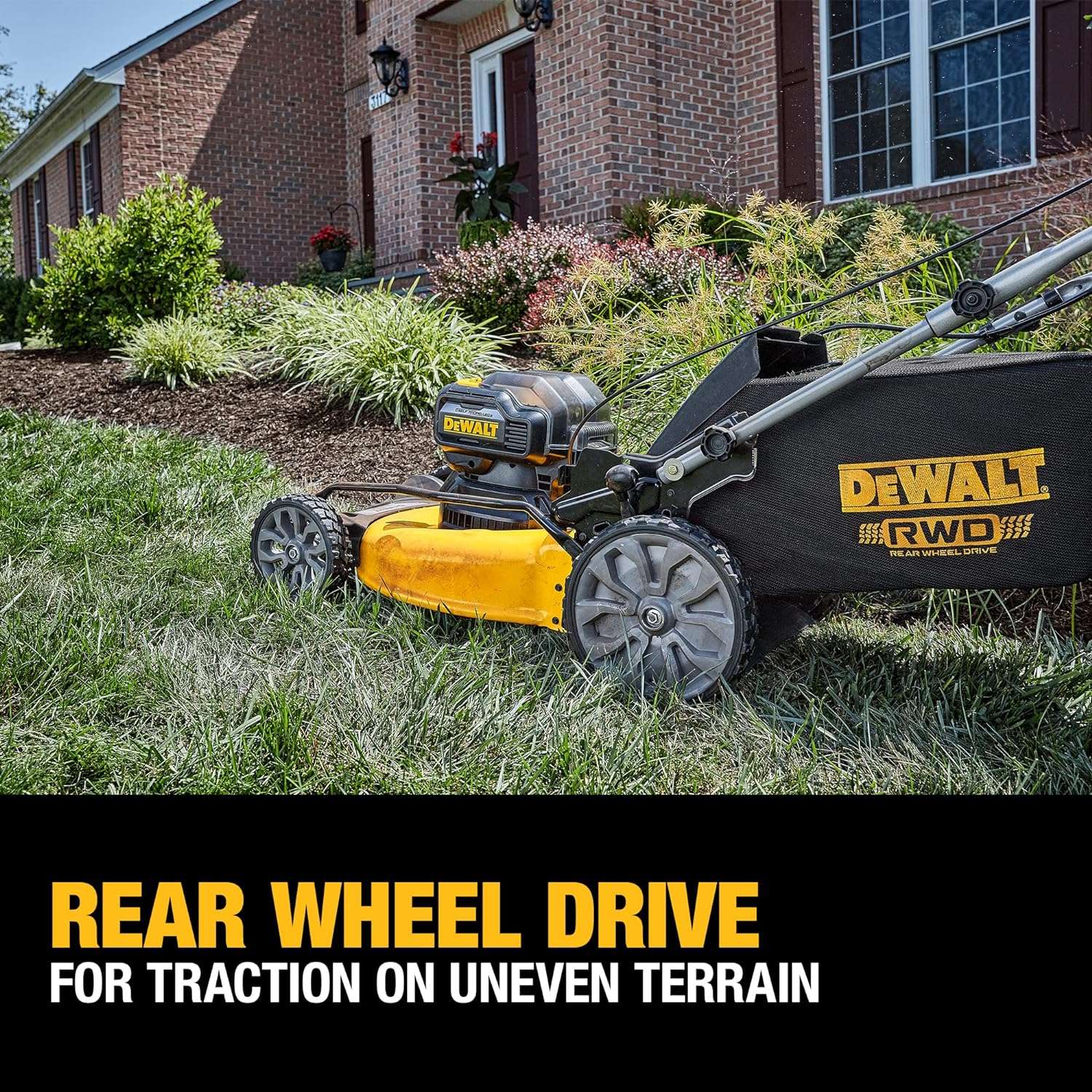 DEWALT 20V MAX Lawn Mower, Cordless, Rear Wheel Drive, Self-Propelled with Batteries & Charger (DCMWSP255Y2) - 4