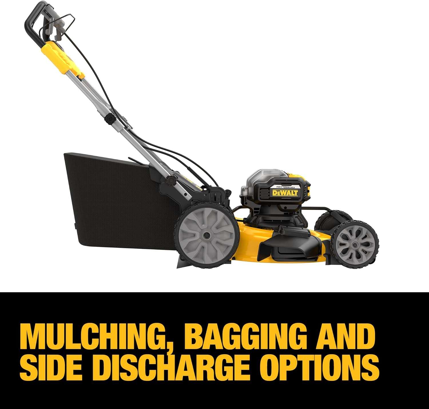 DEWALT 20V MAX Lawn Mower, Cordless, Rear Wheel Drive, Self-Propelled with Batteries & Charger (DCMWSP255Y2) - 6