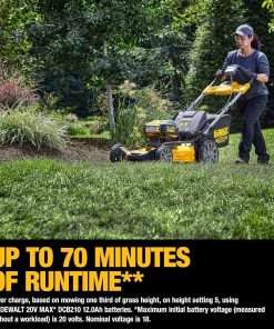DEWALT 20V MAX Lawn Mower, Cordless, Rear Wheel Drive, Self-Propelled with Batteries & Charger (DCMWSP255Y2) - 7