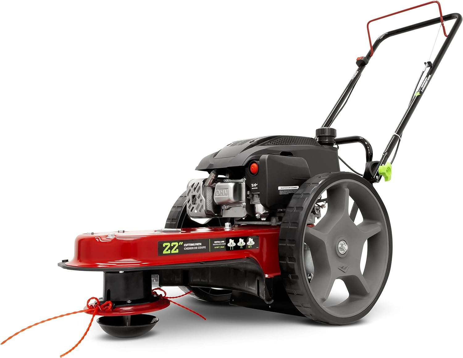 Earthquake Walk Behind String Mower With 160cc Viper 4-Cycle Engine, 22” Cutting Diameter, 14” Never-Go-Flat Wheels, Easy Assembly - 2