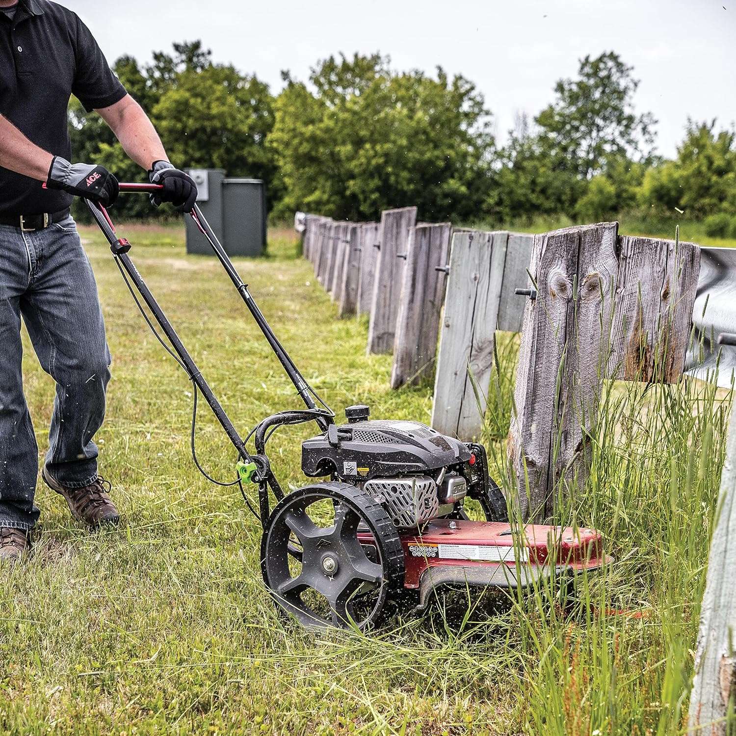 Earthquake Walk Behind String Mower With 160cc Viper 4-Cycle Engine, 22” Cutting Diameter, 14” Never-Go-Flat Wheels, Easy Assembly - 5