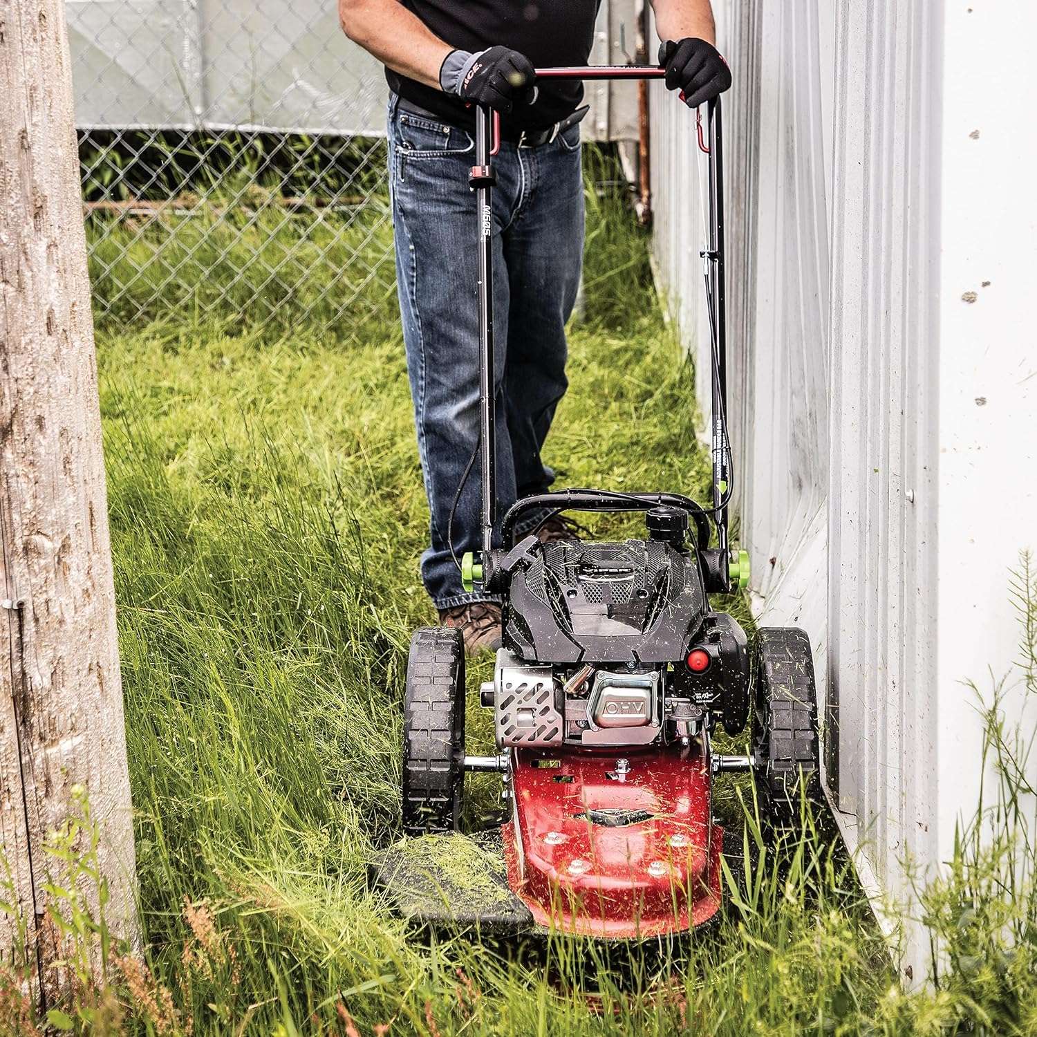 Earthquake Walk Behind String Mower With 160cc Viper 4-Cycle Engine, 22” Cutting Diameter, 14” Never-Go-Flat Wheels, Easy Assembly - 7