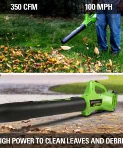 Greenworks 40V 14-Inch Cordless Lawn Mower - Axial Blower Combo Kit, 4.0Ah USB Battery (USB Hub) and Charger, CK40B410 - 4