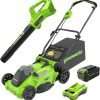 Greenworks 40V 16 Brushless Cordless (Push) Lawn Mower + Blower (350 CFM), 4.0Ah Battery and Charger Included (75+ Compatible Tools) - 1