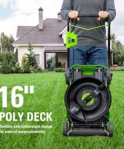 Greenworks 40V 16 Brushless Cordless (Push) Lawn Mower + Blower (350 CFM), 4.0Ah Battery and Charger Included (75+ Compatible Tools) - 8