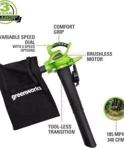 Greenworks 40V 21 Cordless Self-Propelled Lawn Mower,Leaf Blower-Vac,13 String Trimmer,Combo Kit w- (1) 5Ah (1)2AH Battery, (2) 2A Chargers - 3