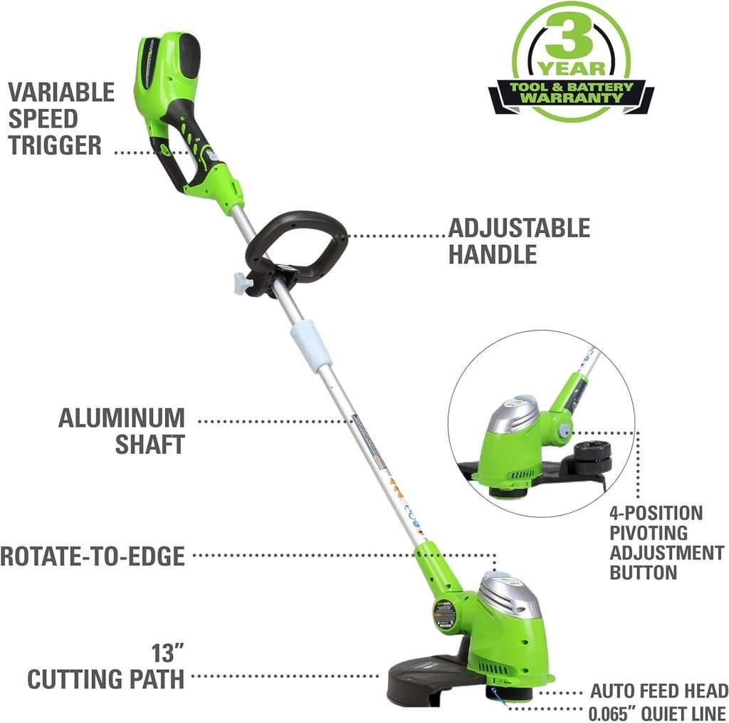 Greenworks 40V 21" Cordless Self-Propelled Lawn Mower,Leaf Blower/Vac,13" String Trimmer,Combo Kit w/ (1) 5Ah (1)2AH Battery, (2) 2A Chargers