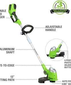 Greenworks 40V 21 Cordless Self-Propelled Lawn Mower,Leaf Blower-Vac,13 String Trimmer,Combo Kit w- (1) 5Ah (1)2AH Battery, (2) 2A Chargers - 4