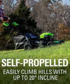 Greenworks 40V 21 Cordless Self-Propelled Lawn Mower,Leaf Blower-Vac,13 String Trimmer,Combo Kit w- (1) 5Ah (1)2AH Battery, (2) 2A Chargers - 5