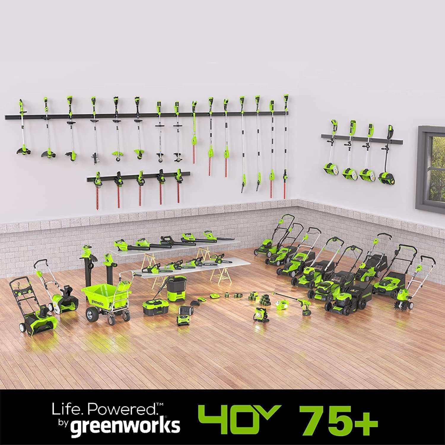 Greenworks 40V 21 Cordless Self-Propelled Lawn Mower,Leaf Blower-Vac,13 String Trimmer,Combo Kit w- (1) 5Ah (1)2AH Battery, (2) 2A Chargers - 8