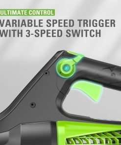 Greenworks 80V 21” Brushless (Self-Propelled) Cordless Electric Lawn Mower + (580 CFM) Axial Leaf Blower (75+ Compatible Tools), 4.0Ah Battery - 7