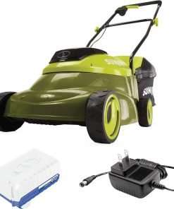 Sun Joe 24V-MJ14C 24-Volt IONMAX Cordless Push Lawn Mower Kit, 14-inch, W- 4.0-Ah Battery + Charger - 1