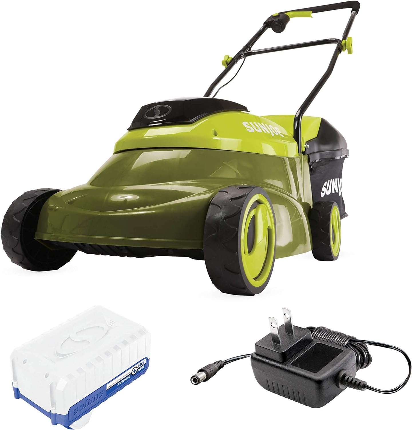 Sun Joe 24V-MJ14C 24-Volt IONMAX Cordless Push Lawn Mower Kit, 14-inch, W- 4.0-Ah Battery + Charger - 1