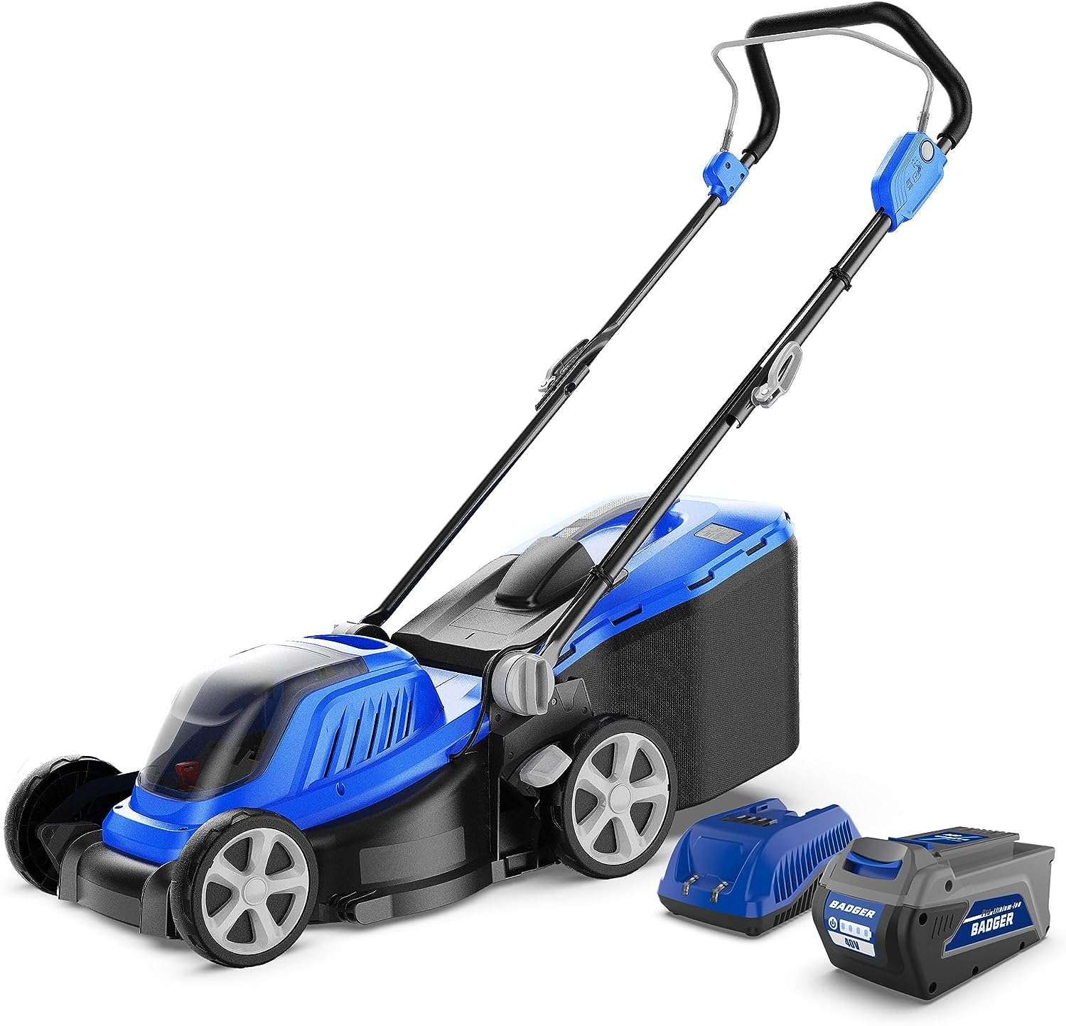 WILD BADGER POWER Lawn Mower 40V Brushless 18 Cordless, 5 Cutting Height Adjustments Electric Lawn Mower, Quickly Folding Within 5’s, 4.0AH Battery - 1