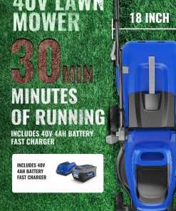 WILD BADGER POWER Lawn Mower 40V Brushless 18 Cordless, 5 Cutting Height Adjustments Electric Lawn Mower, Quickly Folding Within 5’s, 4.0AH Battery - 2