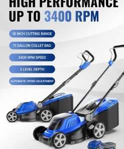 WILD BADGER POWER Lawn Mower 40V Brushless 18 Cordless, 5 Cutting Height Adjustments Electric Lawn Mower, Quickly Folding Within 5’s, 4.0AH Battery - 3