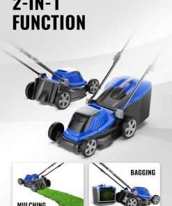 WILD BADGER POWER Lawn Mower 40V Brushless 18 Cordless, 5 Cutting Height Adjustments Electric Lawn Mower, Quickly Folding Within 5’s, 4.0AH Battery - 4