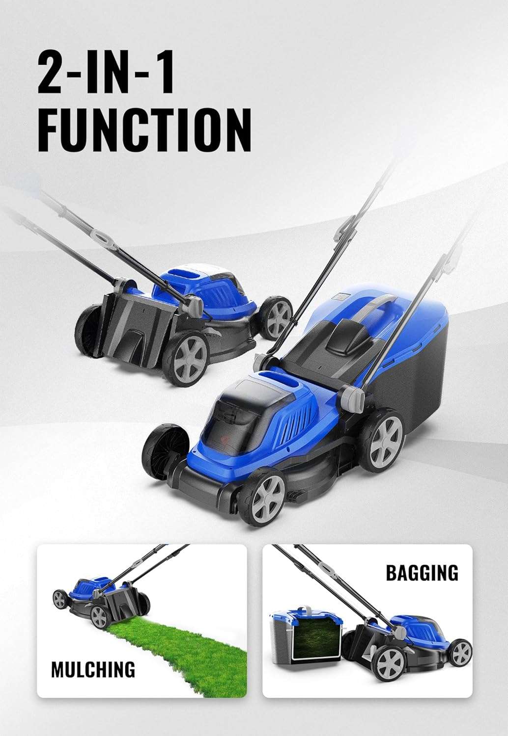 WILD BADGER POWER Lawn Mower 40V Brushless 18 Cordless, 5 Cutting Height Adjustments Electric Lawn Mower, Quickly Folding Within 5’s, 4.0AH Battery - 4