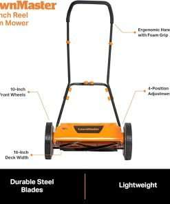 LawnMaster LMRM1602 Push Reel Lawn Mower 16-Inch 5-Blade - 6