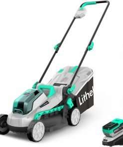 Litheli Cordless Lawn Mower 13 Inch, 5 Heights, 20V Electric Lawn Mowers for Garden, Yard and Farm, with Brushless Motor, 4.0Ah Battery & Charger Included - 1