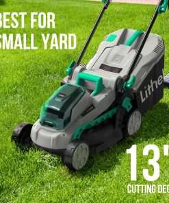 Litheli Cordless Lawn Mower 13 Inch, 5 Heights, 20V Electric Lawn Mowers for Garden, Yard and Farm, with Brushless Motor, 4.0Ah Battery & Charger Included - 2