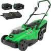 SOYUS Electric Lawn Mower Cordless, 15 Inch 40V Battery Powered Lawn Mower with Brushless Motor, 6 Position Height, Includes 2x4.0Ah Batteries and Dual Port Charger - 1