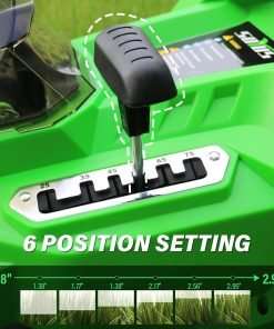 SOYUS Electric Lawn Mower Cordless, 15 Inch 40V Battery Powered Lawn Mower with Brushless Motor, 6 Position Height, Includes 2x4.0Ah Batteries and Dual Port Charger - 2