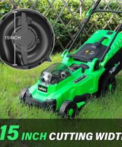 SOYUS Electric Lawn Mower Cordless, 15 Inch 40V Battery Powered Lawn Mower with Brushless Motor, 6 Position Height, Includes 2x4.0Ah Batteries and Dual Port Charger - 4