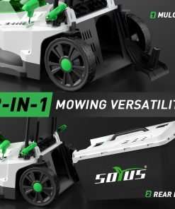 SOYUS Electric Lawn Mower Cordless, 40V 15 Inch Battery Powered Push Lawn Mower with Brushless Motor, 6-Postion Height Adjustment, 2x4.0Ah Batteries & Charger Included - 3
