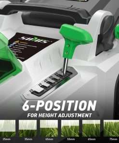 SOYUS Electric Lawn Mower Cordless, 40V 15 Inch Battery Powered Push Lawn Mower with Brushless Motor, 6-Postion Height Adjustment, 2x4.0Ah Batteries & Charger Included - 4