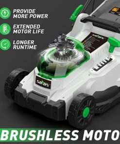 SOYUS Electric Lawn Mower Cordless, 40V 15 Inch Battery Powered Push Lawn Mower with Brushless Motor, 6-Postion Height Adjustment, 2x4.0Ah Batteries & Charger Included - 5