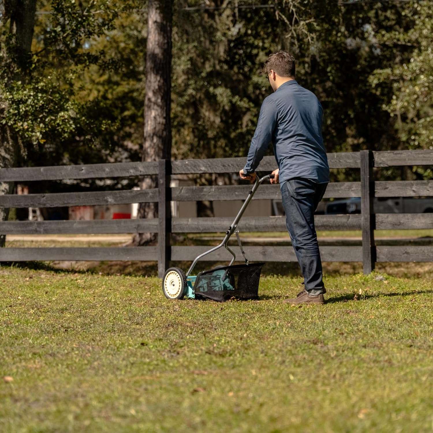 American Lawn Mower Company 1304-14GC 14-Inch 5-Blade Push Reel Lawn Mower with Grass Catcher, Mint - 5