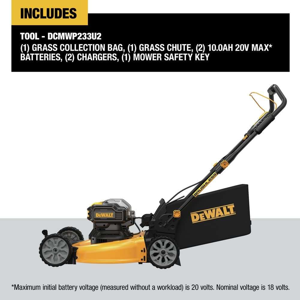 DEWALT 20V MAX Lawn Mower, Cordless, 21.5in. Brushless with Battery & Charger (DCMWP233U2) - 2