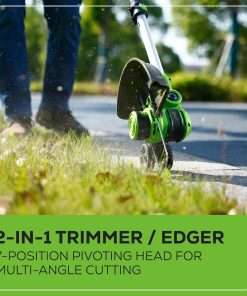 Greenworks 40V 16 Brushless Cordless (Push) Lawn Mower + Blower (350 CFM) + 13 String Trimmer (Bonus Spools), 4.0Ah + 2.0Ah Battery and Charger Included - 10