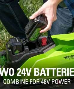 Greenworks 48V (2 x 24V) 17 Cordless (Push) Lawn Mower (125+ Compatible Tools), (2) 4.0Ah Batteries and Dual Port Rapid Charger Included - 5