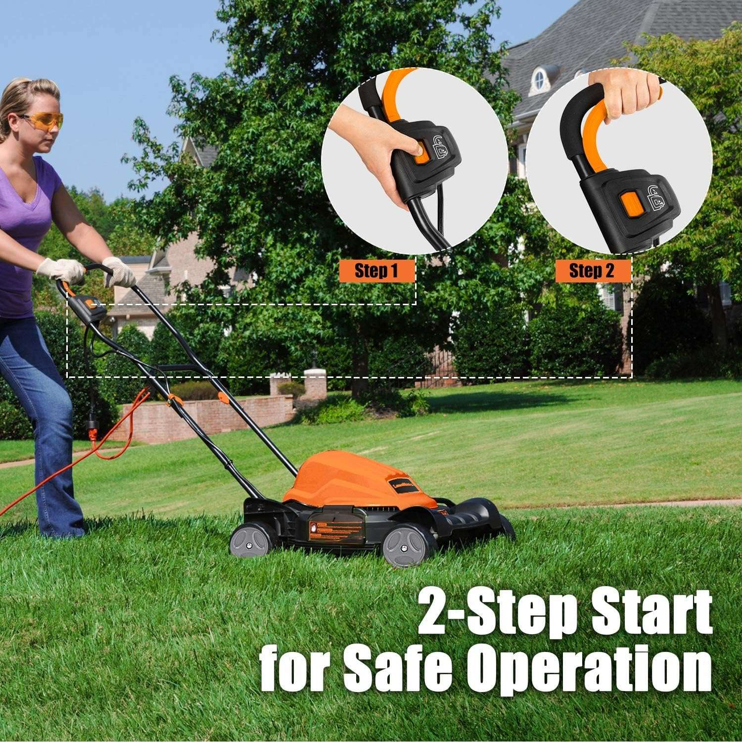 LawnMaster ME1218X Electric Lawn Mower 12AMP 19-Inch - 5