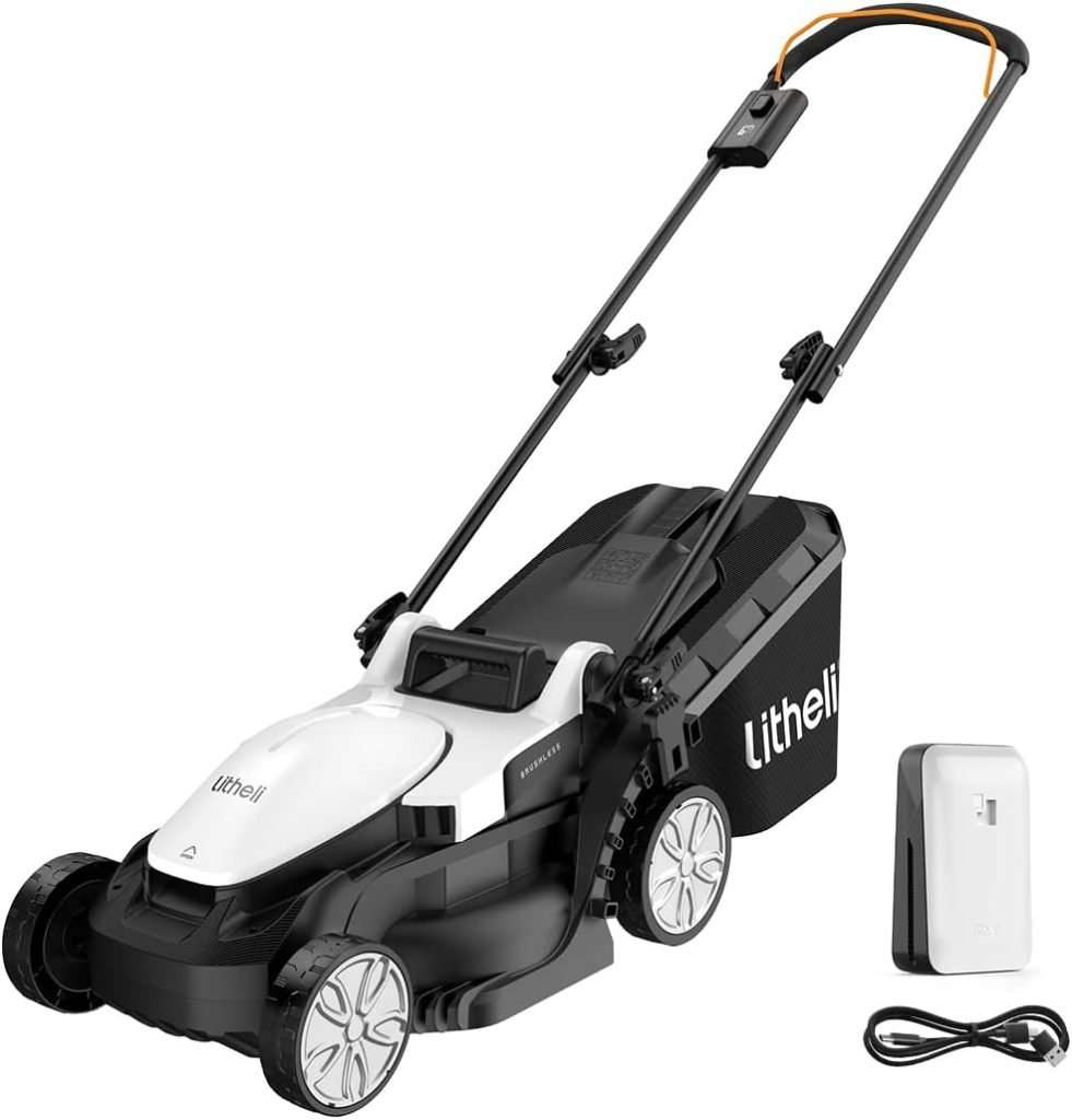 Litheli Cordless Lawn Mower 13 Inch, 5 Heights Adjustment, U20 Series 20V Electric Lawn Mowers for Garden, Yard and Farm, Light-Weight with Brushless Motor, 4.0Ah Portable Battery Included - 1