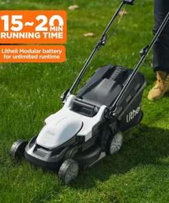 Litheli Cordless Lawn Mower 13 Inch, 5 Heights Adjustment, U20 Series 20V Electric Lawn Mowers for Garden, Yard and Farm, Light-Weight with Brushless Motor, 4.0Ah Portable Battery Included - 4