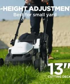 Litheli Cordless Lawn Mower 13 Inch, 5 Heights Adjustment, U20 Series 20V Electric Lawn Mowers for Garden, Yard and Farm, Light-Weight with Brushless Motor, 4.0Ah Portable Battery Included - 6