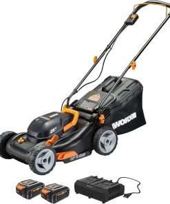 Worx 40V 17 Cordless Lawn Mower for Small Yards, 2-in-1 Battery Lawn Mower Cuts Quiet, Compact & Lightweight Push Lawn Mower with 7-Position Height Adjustment - 1