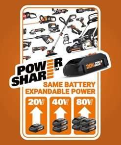 Worx 40V 17 Cordless Lawn Mower for Small Yards, 2-in-1 Battery Lawn Mower Cuts Quiet, Compact & Lightweight Push Lawn Mower with 7-Position Height Adjustment - 8